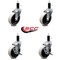 Service Caster 4 Inch Thermoplastic Wheel 1-1/8 Inch Expanding Stem Caster Set with 2 Brakes SCC-EX05S410-TPRS-118-2-SLB-2 - alternate 5
